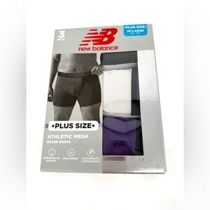 New Balance Plus Size Athletic Mesh Boxer Briefs - Black, White, Purple